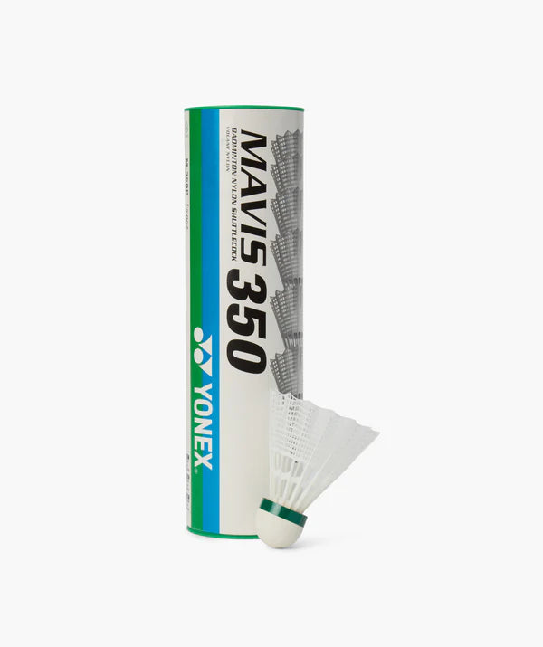 Yonex MAVIS 350 nylon shuttlecock white — mid-level synthetic shuttle for consistent flight and durability in Australian conditions