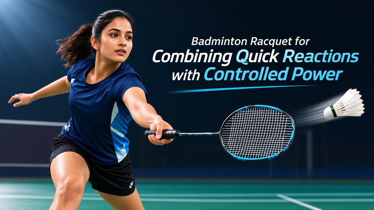 Badminton Racquet for Combining Quick Reactions with Controlled Power