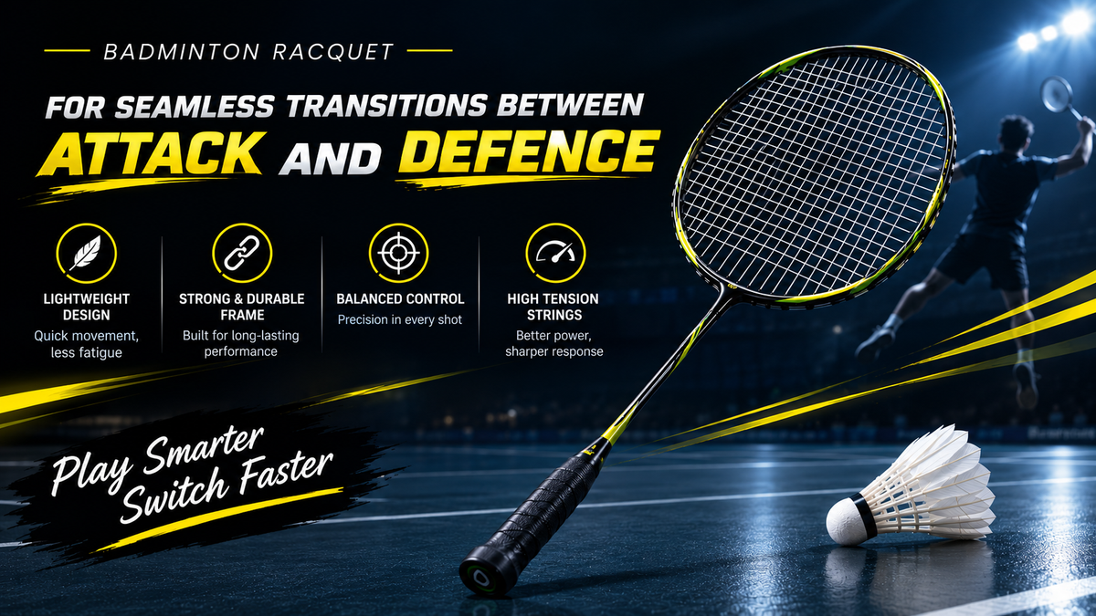 Badminton Racquet for Seamless Transitions Between Attack and Defence