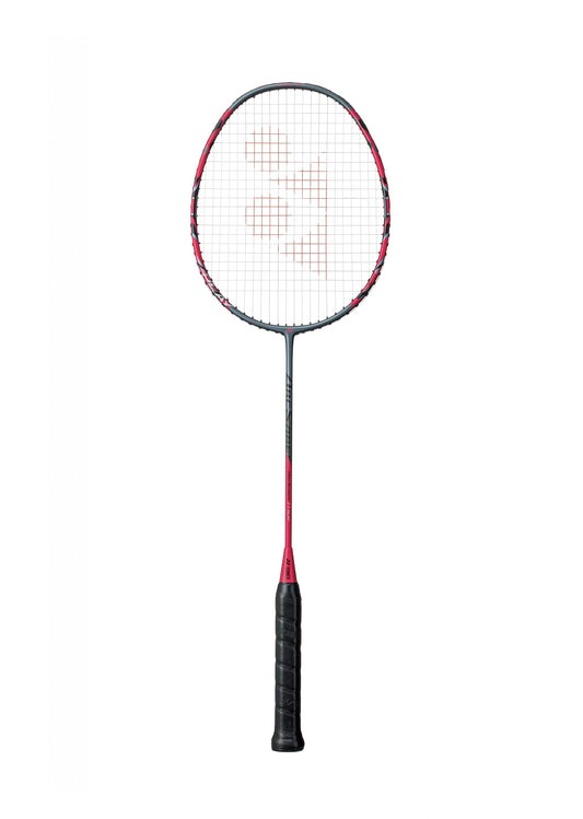 Yonex ArcSaber 11 Play badminton racquet Grey — full view showing even-balance graphite frame and pre-strung string bed for all-round control