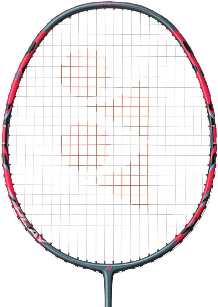 Yonex ArcSaber 11 Play Grey badminton racquet side profile highlighting slim graphite shaft and isometric head shape