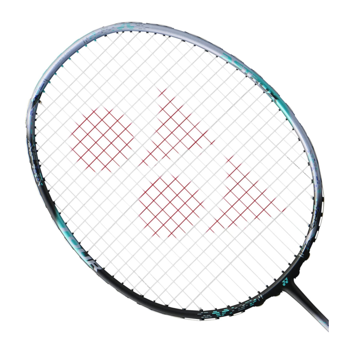Close-up of the strung Yonex Astrox 88D Tour badminton racquet head with red Yonex logo and "Tour" branding on the frame