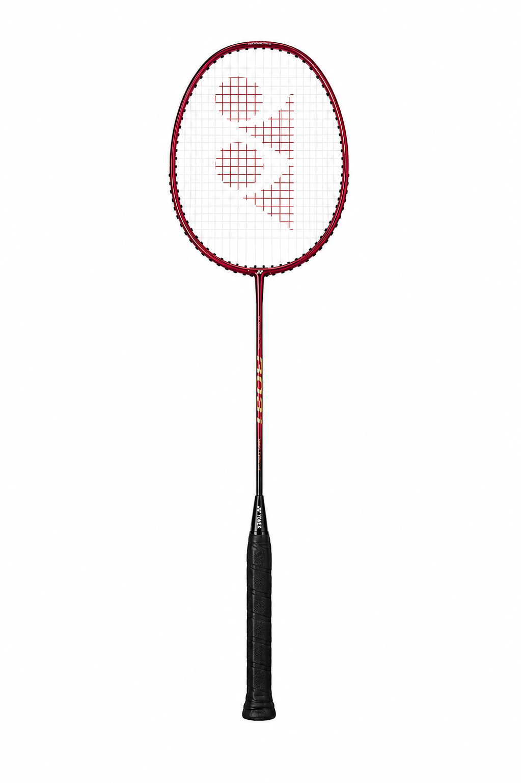 Yonex GR 303i single badminton racket — Deep Red colourway, aluminium frame, full-size isometric head, pre-strung and ready to play