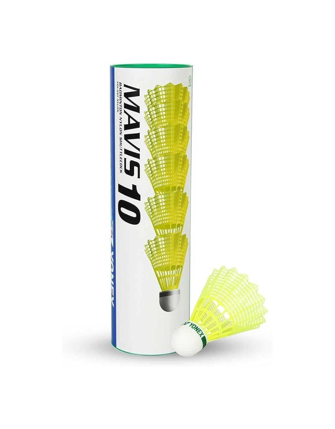 Yonex MAVIS 10 nylon shuttlecock — beginner-friendly synthetic shuttle for indoor badminton, available at Skippy Sports Australia