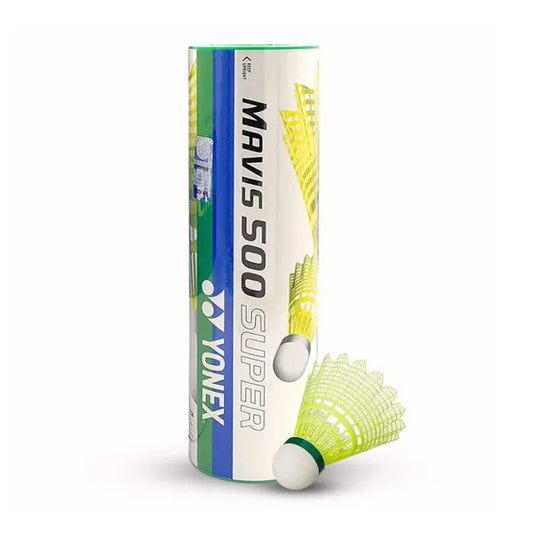 Yonex MAVIS 500 Super nylon shuttlecock — high-performance synthetic shuttle with feather-like flight, ideal for club play in Australia