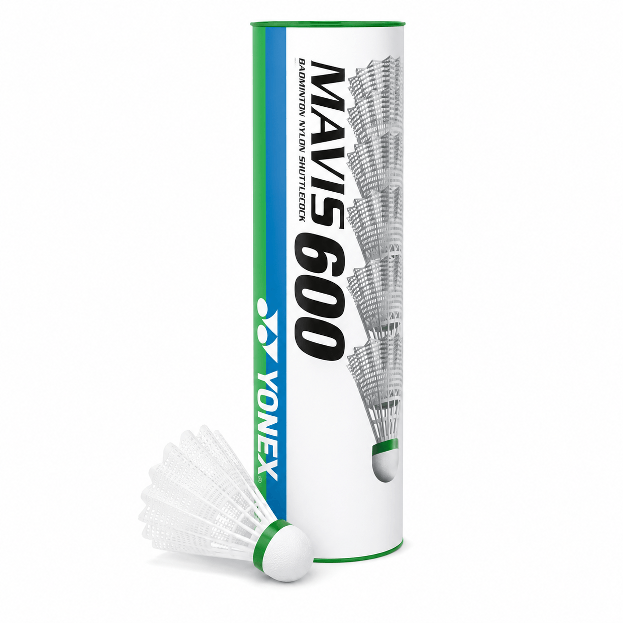 Yonex MAVIS 600 nylon shuttlecock — advanced synthetic shuttle with natural feather flight feel for competitive badminton in Australia