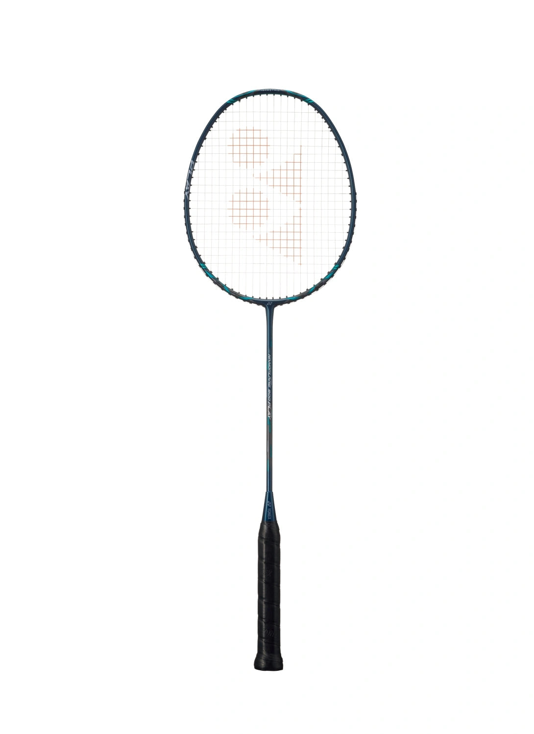 Yonex Nanoflare 800 Play badminton racquet Deep Green — full view showing head-light graphite frame and enhanced repulsion string bed