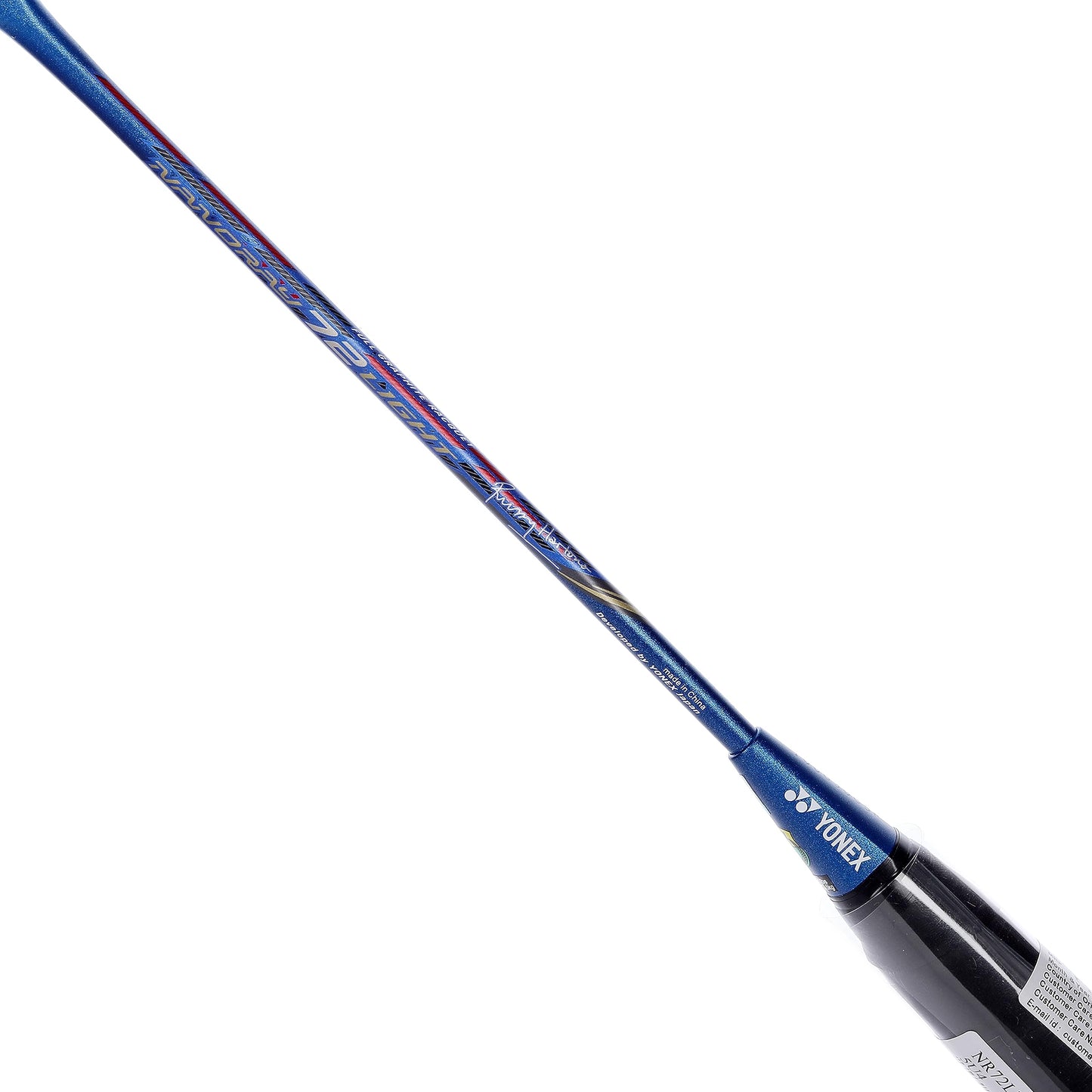 Yonex Nanoray 72 Light shaft and grip showing model branding and blue cone
