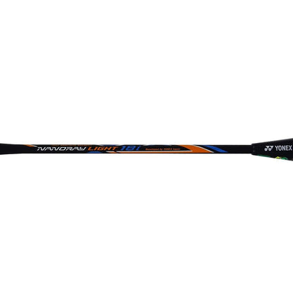 Yonex Nanoray Light 18i badminton racquet frame detail showing Nanoray series branding and durable graphite build