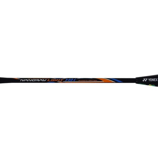 Yonex Nanoray Light 18i badminton racquet frame detail showing Nanoray series branding and durable graphite build