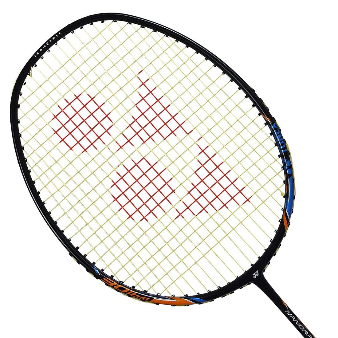 Angled view of Yonex Nanoray Light 18i badminton racket featuring aerodynamic frame and head-light balance for quick shots